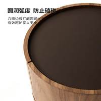 Table de chevet en noyer noir américain de style Mid-Century, avec bord naturel et 2 tiroirs, table d'appoint minimaliste italienne pour chambre à coucher