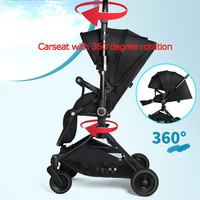 Poussettes de Voyage pour Bébé, Poussette de Luxe pour Nouveau-né, Poussette Pliable à Rotation de 360 Degrés