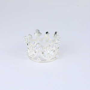 <strong>Mini</strong> Kids Hair Crown Cake Topper Pearl Small Baby Accessories Golden Little Girls Pageant <strong>Tiara</strong> Flower Bouquets Decoration
