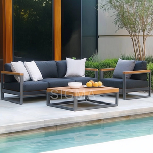 Set Divano da <span class=keywords><strong>Esterno</strong></span> Moderno in <span class=keywords><strong>Alluminio</strong></span> Premium, Arredamento da Giardino di Alta Gamma per Ville di Lusso, Hotel e Appartamenti - Product Image 2