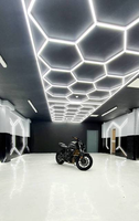 Lampes de garage hexagonales à LED pour atelier et bureau Conception en nid d'abeille sans scintillement pour hôtels