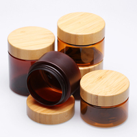 Pots ronds personnalisables de 50g, 150g, 250g pour gommage corporel, avec couvercle en bambou, pour beurre corporel granulaire