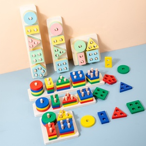 Montessori jouets en bois tri jouets empilables pour tout-petits enfants préscolaire jouets éducatifs reconnaissance des couleurs <span class=keywords><strong>trieur</strong></span> de formes - Product Image 5