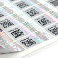 Étiquettes adhésives de sécurité holographiques 3D personnalisées anti-contrefaçon avec code QR pour l'emballage (vente en gros)