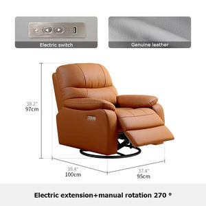 Bestseller Verstellbarer Luxus-Einzelsessel Einzelner Leder-Relaxsessel Schaukelnder Elektrischer Leder-Schaukelstuhl - Product Image 4