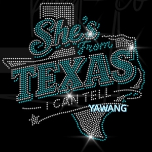 Applicazione Termoadesiva con Strass 'She's From Texas I Can Tell', Motivo in Cristallo, Patch Texas come Accessori - Product Image 4
