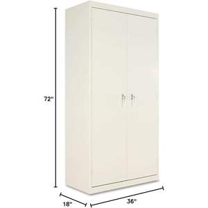 Gabinete de Almacenamiento Alera de 72 Pulgadas de Alto, Resistente, Soldado, Modelo 82106, Ensamblado, con Cuatro Estantes Ajustables, 36 x 18 x 72 Pulgadas, Color Masilla - Product Image 2