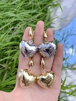 Boucles d'oreilles pendantes en forme de larme pour femme, imitation or/argent, boucles d'oreilles épaisses en forme de bague, pendentif goutte d'eau, boucles d'oreilles anti-allergiques pour filles