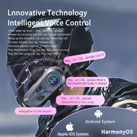 L1 Pro helm kontrol suara AI, headset nirkabel dengan peredam kebisingan tahan air