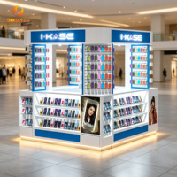 Comptoir d'accessoires téléphoniques avec présentoir suspendu, cabine téléphonique commerciale moderne ouverte pour l'affichage en magasin