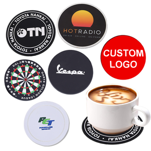 Custom Coaster Printed Logo Promotional 3D Pattern Round Silicone Coaster for Drink Cup Mat Set Soft PVC Rubber Coaster Bar Beer