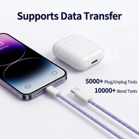 Cable de Carga Rápida USB-C Trenzado PD 60W/100W, Conductor de Cobre Puro, Revestimiento de Nailon, Transferencia de Datos de 480Mbps, Compatible con iPhone 15 y Android, FCC/CE