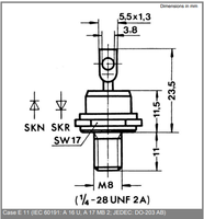 Clou redresseur de diode Standard, mm, Diode SKN71 skrr