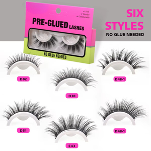 Self <b>Adhesive</b> 3D Mink False Eyelashes No Glue Reusable <b>Lashes</b> with Custom Packaging for Beauty Retail - Product Image 3