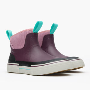 Botas de Tobillo Impermeables Color Morado para Pesca y Navegación, Botas de Lluvia de Goma con Forro de Neopreno, Zapatos Marinos Unisex - Product Image 1