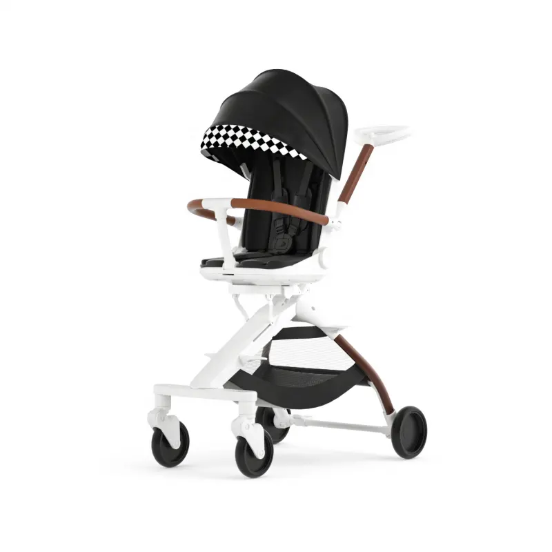 Leichter Baby-Wohnwagen Jogger einfach zusammenklappbar kompakter Körperstroller Baby-Kinderwagen Rücksitz drehbarer Trolley mit Ablagefach