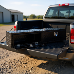 Boîte à outils pour camion 72 x 13 x 16 pouces en aluminium, double porte rabattable, verrouillable, robuste, pour rangement et organisation, Topsider - Product Image 2