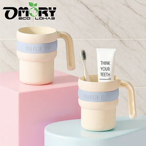Vaso para enjuague bucal estilo griego OMORY, reutilizable para baño, con asa para cepillo de dientes. - Product Image 3