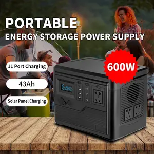 Catu daya portabel 1000w 550Wh sistem tenaga surya baterai penyimpanan energi/berkemah luar ruangan Bank daya pengisian cepat