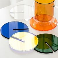 Dessous de verre transparents en acrylique personnalisés, artisanat en plastique de style dessin animé et anime
