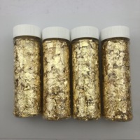 Feuilles d'or en papier doré pour la décoration de gâteaux, conditionnement en flacon de 2g
