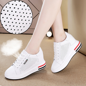 lujo para las mujeres italiano zapatos de tacón alto calidad genuino moda mujer Zapatillas de deporte de cuero - Product Image 2