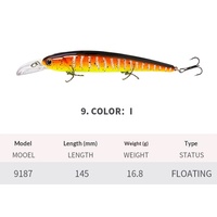 Leurre de pêche artificiel flottant en plastique, haute qualité, nouveau design, 145MM/16.8G, type Minnow à longue queue