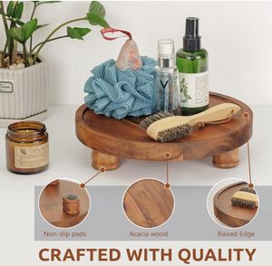 Piédestal de table d'exposition multifonctionnel moderne en bois d'acacia pour cosmétiques savons parfums bougies maison hôtels utilisation dans le jardin - Product Image 4