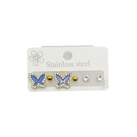 Boucles d'oreilles clous en acier inoxydable doré électroplaqué, style européen et américain, design minimaliste en forme de cœur et coquillage, pour femmes