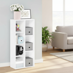 Étagère autoportante à 2 colonnes, unité de <span class=keywords><strong>rangement</strong></span> ouverte moderne blanche, étagère de <span class=keywords><strong>rangement</strong></span> gain de place à 8 cubes pour chambre et salon - Product Image 3