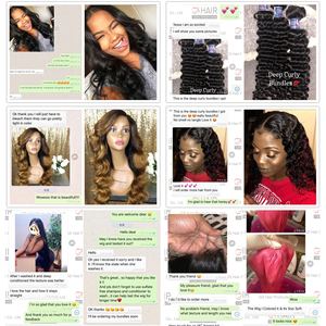 GS Wholesale 100 Paquets de cheveux humains Paquets de cheveux brésiliens vierges pour femmes noires, Kinky Curly avec Lace Front Closure Vendeur - Product Image 4