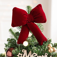 Weihnachtliche Dekorative Matte Samt-Metallic-Folienstoff-Schleifen Mini-Weihnachtsbaum-Schleifen Hängende Kleine Weihnachtsschleifen