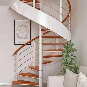 Scala a chiocciola in vetro dal Design semplice scala a chiocciola moderna per interni in legno scale elicoidali - Product Image 3