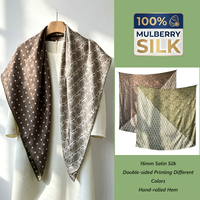 Châle de luxe en soie satinée 2026, 100% soie de mûrier, pour femme, personnalisable, avec bords roulés à la main, faible MOQ, foulard imprimé sur mesure