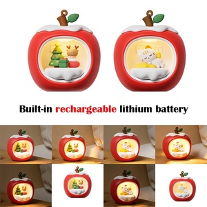 Creative Christmas Apple House Night Light USB <b>Charging</b> Warm Light Kids Bedroom Sleep <b>Lamp</b> Desktop Ornament Holiday Present - Product Image 1