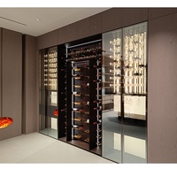 Plateau à vin en acrylique moderne de luxe Bling Bling avec armoires à vin en placage de bois naturel léger