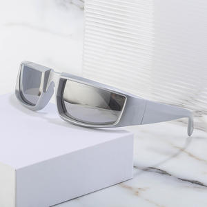 Lunettes de soleil irrégulières Partagas, monture intégrale, verres PC, blanc canon, rose rouge, gris argenté, pour hommes et femmes, idéales pour le cyclisme et la randonnée en extérieur - Product Image 1