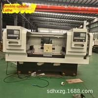 Machine à chanfreiner à double tête pour pièces métalliques de tubes d'arbre, avec système Fanuc, pour tournage CNC à double tête
