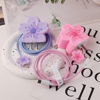 Ensemble de protection de chargeur à motif floral avec protège-câble pour adaptateur Apple 20W US – Idéal pour les filles