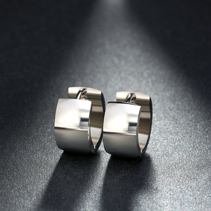 EKE072 <span class=keywords><strong>Orecchini</strong></span> a Cerchio Spessi in Acciaio Inossidabile 18k Placcato Oro, Stile Dubai, Incisione Personalizzabile, Ottima Offerta - Product Image 6