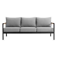 Canapé d'extérieur Love Seat en aluminium Fauteuil de jardin 4 pièces Mobilier d'hôtel Ensemble de conversation sur le patio Ensemble de canapés de jardin en métal