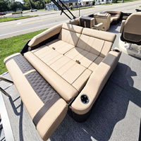 Bateau ponton en aluminium Kinocean de 22 pieds, yacht de sport de luxe avec moteur hors-bord et arche électrique pour les loisirs en famille et les croisières