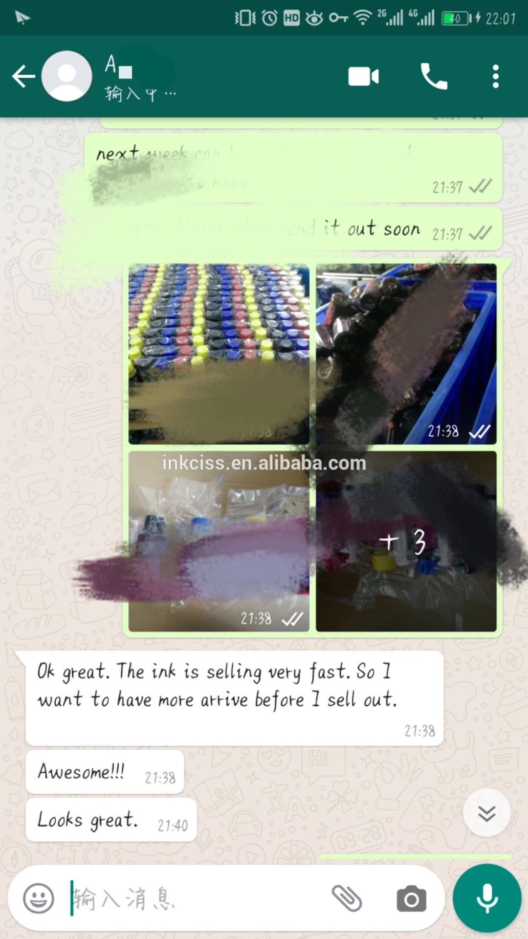 China Factory supply 500ml 1000ml  20l  Dye ink for Epson workforce wf5790  WF-C5290 C5210 C5790 wf-c5710 cartuchos refill ink