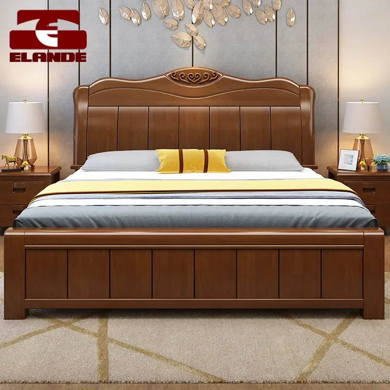 Letto matrimoniale in legno massello personalizzato letto King Bed mobili per camera da letto
