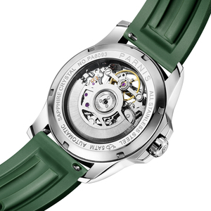 Reloj de Pulsera Nuevo <span class=keywords><strong>Parnis</strong></span> 43mm, Esfera Roja, Mecánico Automático, para Hombre, Correa de Acero Inoxidable y Caucho, Reserva de Energía, Lujoso 2025 - Product Image 6