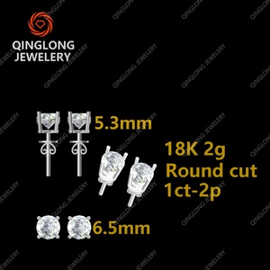 IGI Certified 1CT Lab Grown Diamond Filled White D Color Classic Unisex 4 Prongs Screw <b>Back</b> Studs Round 14K Solid Gold <b>Earrings</b> - Product Image 4
