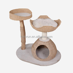 Tiragraffi Classico in Legno per Gatti con Design Floreale, Stile Villa con Altalene e Mensole a Parete - Imballaggio Ecologico in Cartone - Product Image 5