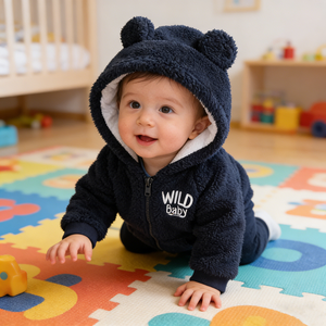 Grazioso Abbigliamento Unisex per Neonati, Traspirante, con Cappuccio e Zip, Giacca Invernale Calda in Pile per Neonati - Product Image 4