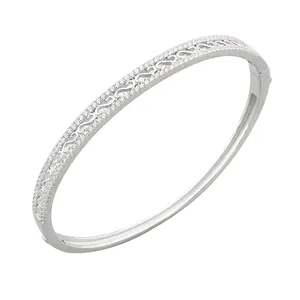 Bohemia Daily Wear Full Diamond Inlaid Bangles Women's Fine Jewelry S925 Sterling Silver Elegant Bracelet Trendy Jewelry