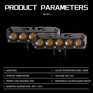 หลอดไฟหน้ารถยนต์ Sanvi S005 Five Eye Spotlight LED สีขาวเหลืองแบบสองสี ไฟสปอร์ตไลท์ LED สำหรับรถยนต์ - Product Image 6